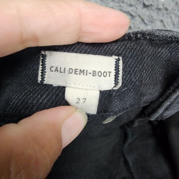 Madewell Jeans Womens 27 Black Stretch Mid Rise Cali Demi Boot - Picture 11 of 13